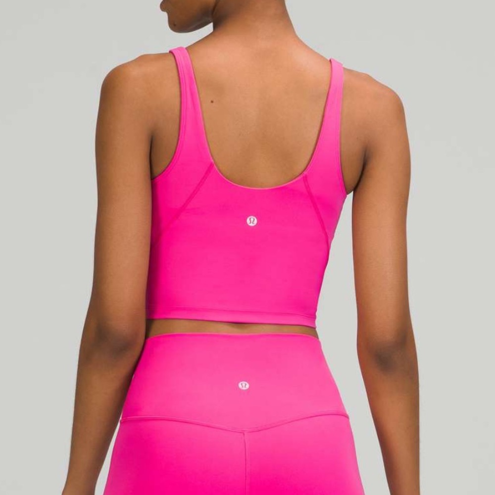 Lululemon Align Cropped Tank in Sonic Pink with Built in Bra